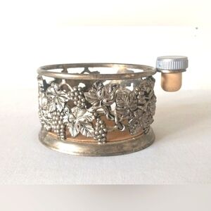 Lovely Vintage Godinger Silver Plate Wine Bottle Coaster & Cork Holder